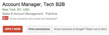 如何在没有人脉的情况下找到工作-谷歌招聘启事-客户经理，纽约，纽约