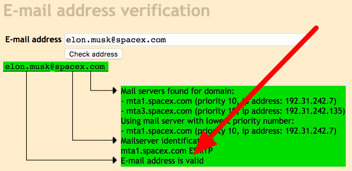 Mailtester验证电子邮件地址的截图