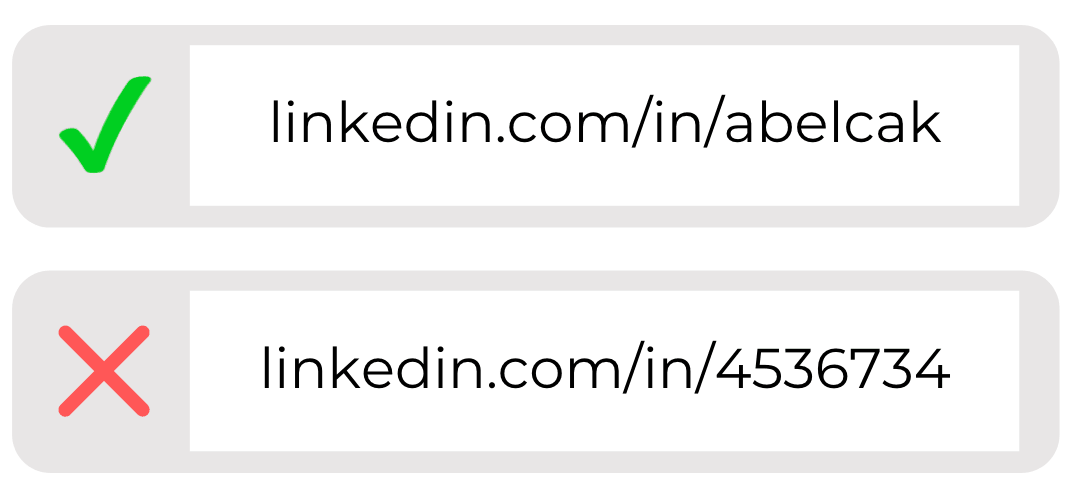 好的和坏的linkedin档案网址的例子