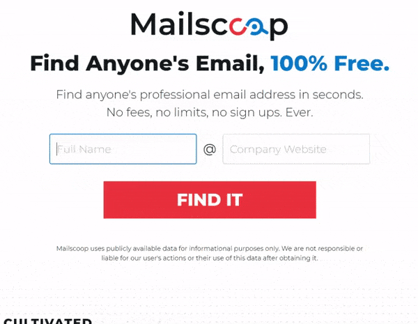 Mailscoop电子邮件查找工具定位电子邮件地址