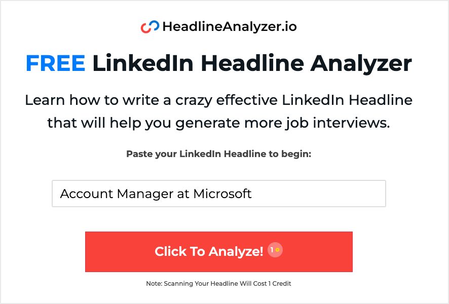 HeadlineAnalyzer.io- Free LinkedIn Headline Analyzer Tool